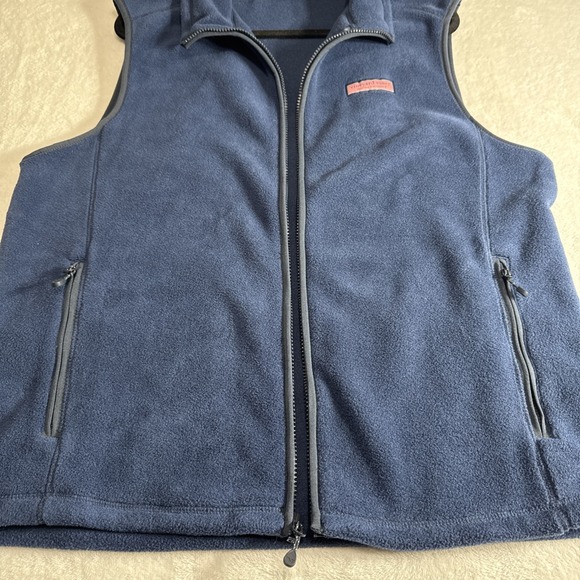 Vineyard Vines Men's Med Navy Full Zip Fleece Vest Whale Logo Martha's Vineyard - Picture 10 of 12